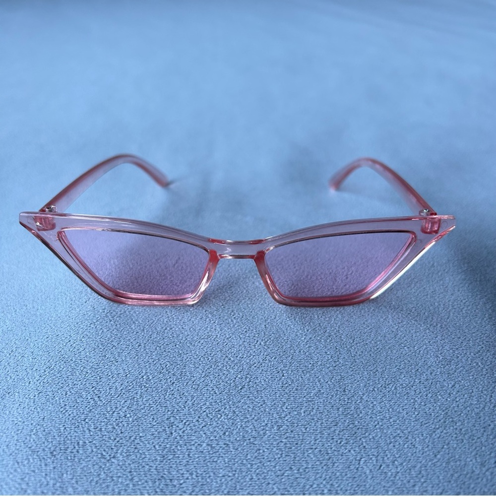 Clear Pink Cat Eye Sunglasses ~ Pink Lens